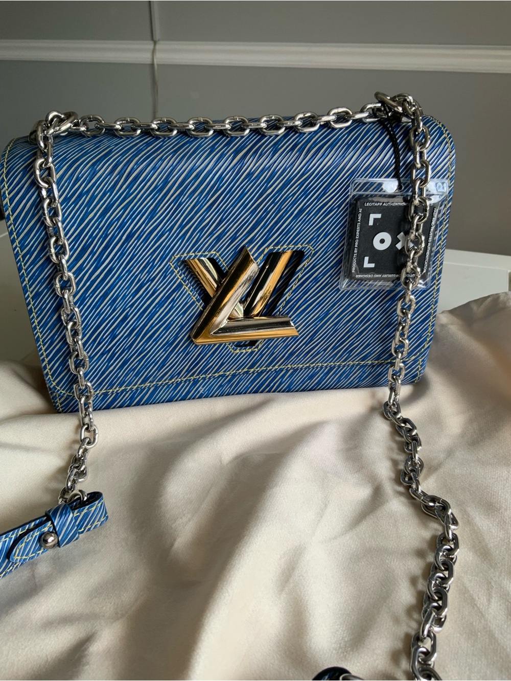Louis Vuitton Epi Blue Twist Lock Crossbody MM Size NICE